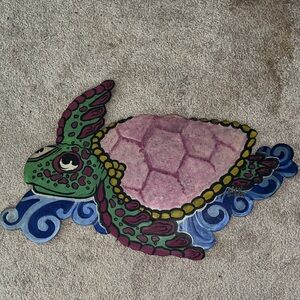 Colorful Turtle Shaped Wood Painting